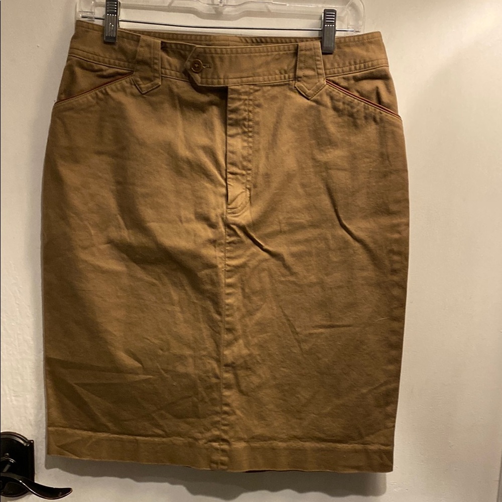 Ralph Lauren Brown Pencil Midi Skirt for Work